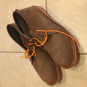 Veldskoen Men's Heritage Orange Shoes Full Grain Suede Hand Stitched Size 12